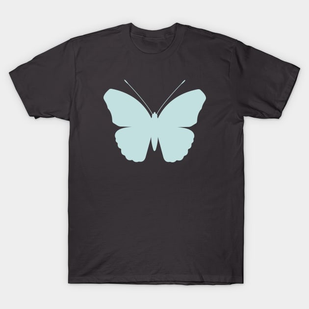 Duck Egg Blue Color Butterfly Design T-Shirt by NataliePaskell